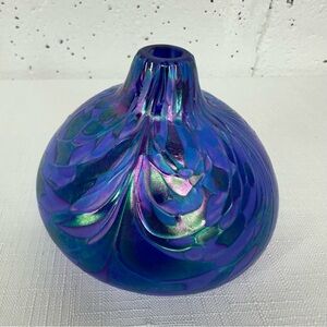 Nuance New Orleans 1998 Vintage Iridescent Purple Blue Oil Lamp